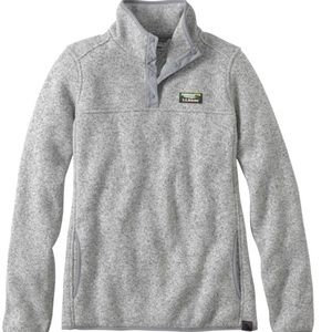 LL Bean Sweater Fleece Pullover in Pewter — XL